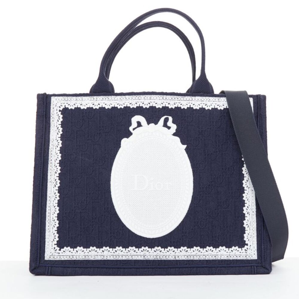 Christian Dior Jonathan Anderson Medium Book Tote navy bag